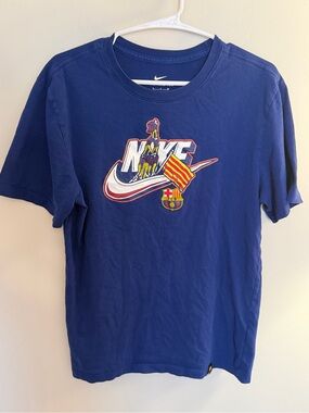 Barcelona Nike Futura T-Shirt La Liga Blue Men’s Size Small VGUC
